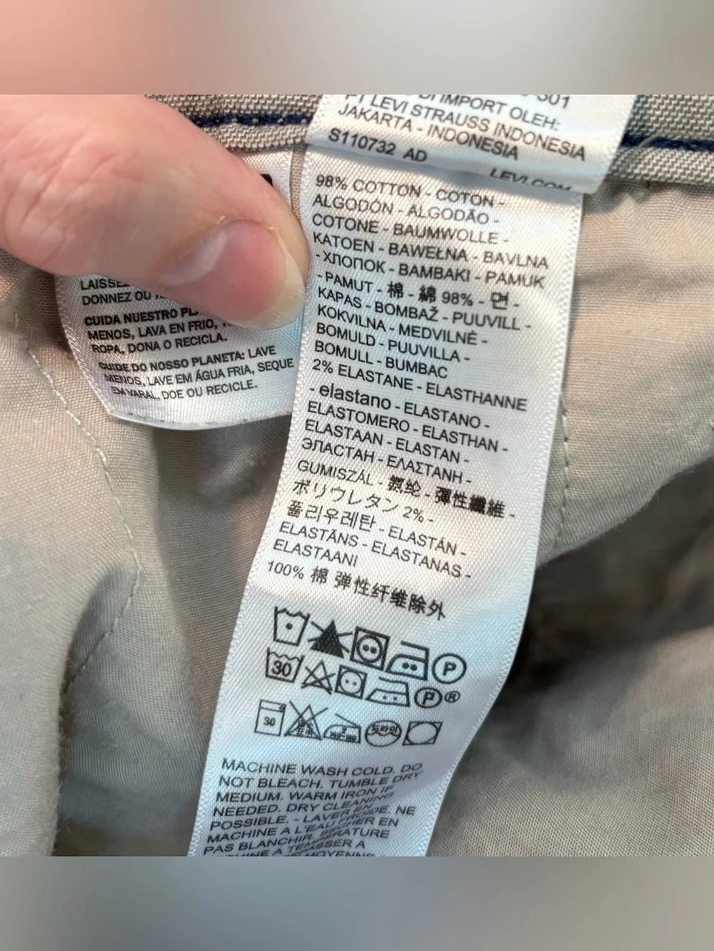 EUC Levi's XX Chino Standard Taper Pants, Men Sz 32x34, Heather Light Olive Gray